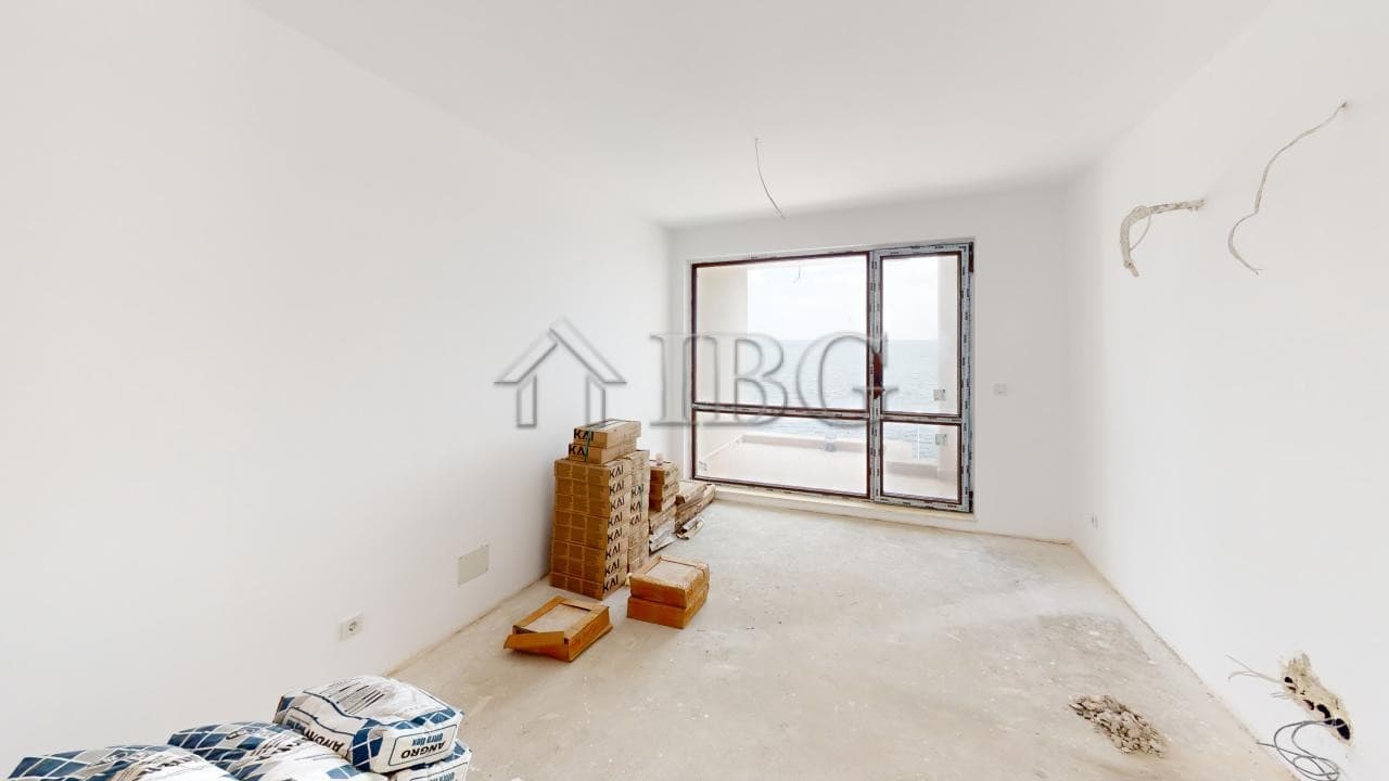 Interior of a new 1-bedroom apartment with sea view in Villa Metara, Ravda.