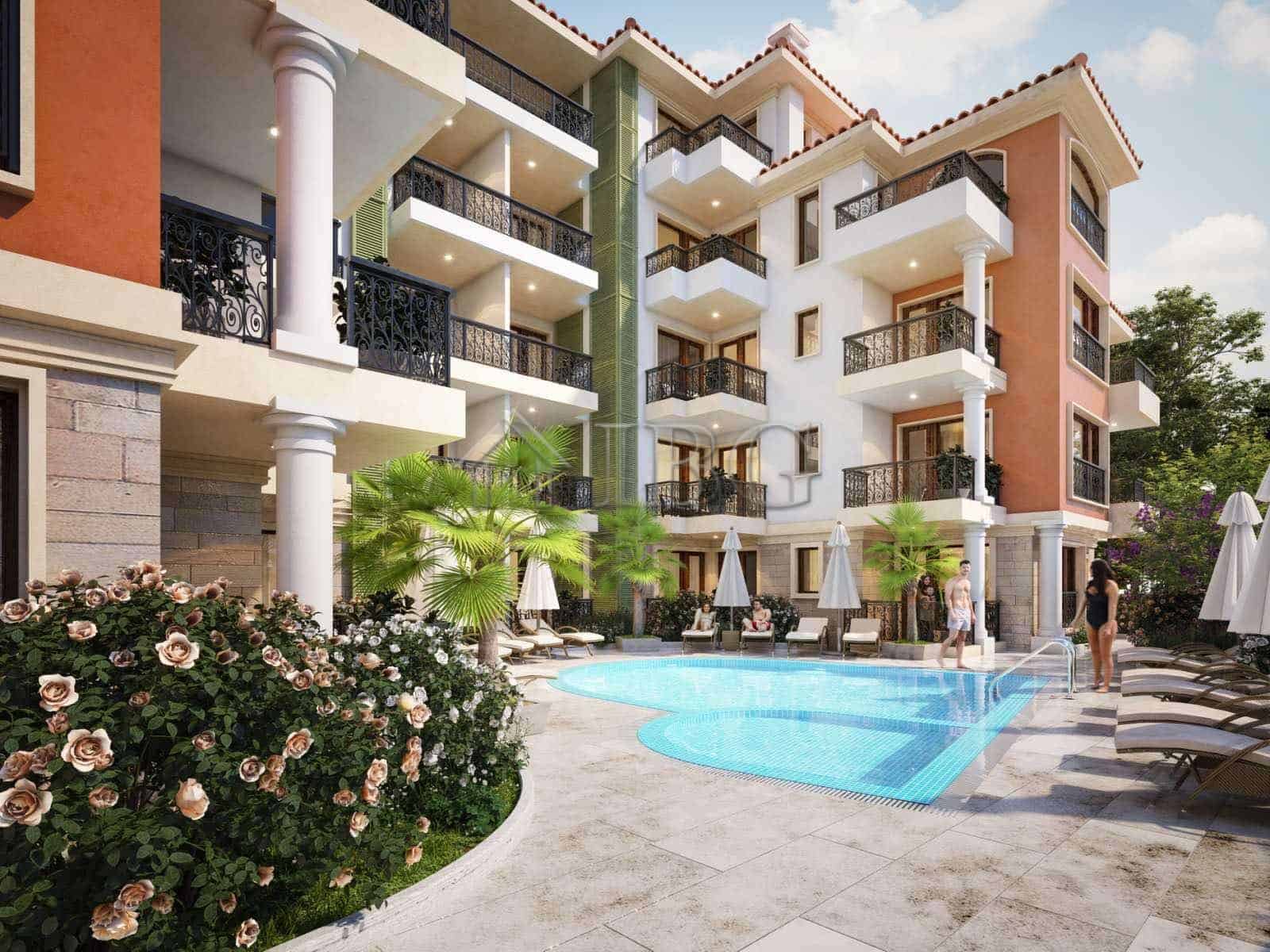 Sea view 1-bedroom apartment in Villa Metara, Ravda, Bulgaria.