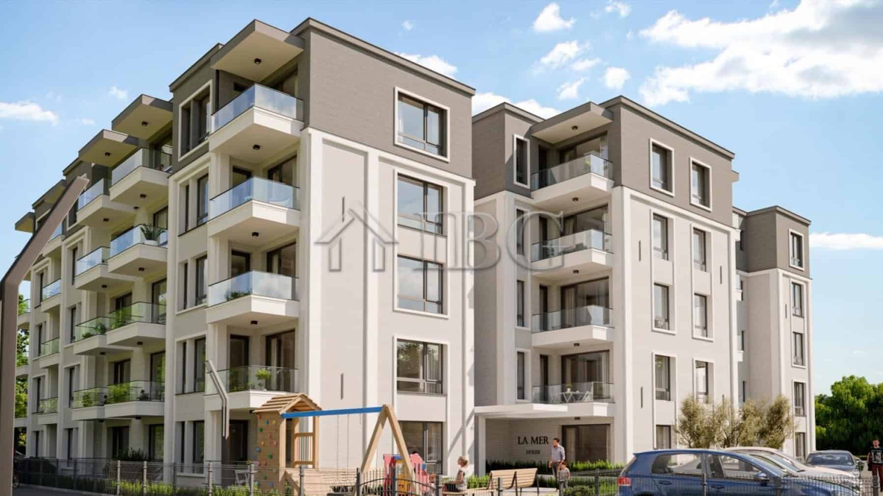 Modern apartment in La Mer House, Ravda, with installment payment options near the beach.
