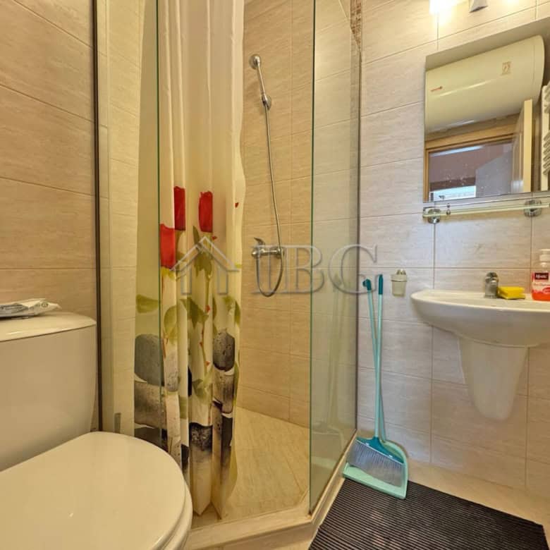 Bathroom with shower in Messembria Palace, Sunny Beach.