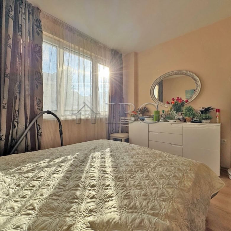 Apartment with 2 bedrooms, 2 bathrooms, and a scenic pool view in Sunny Beach. Modern interior and b.