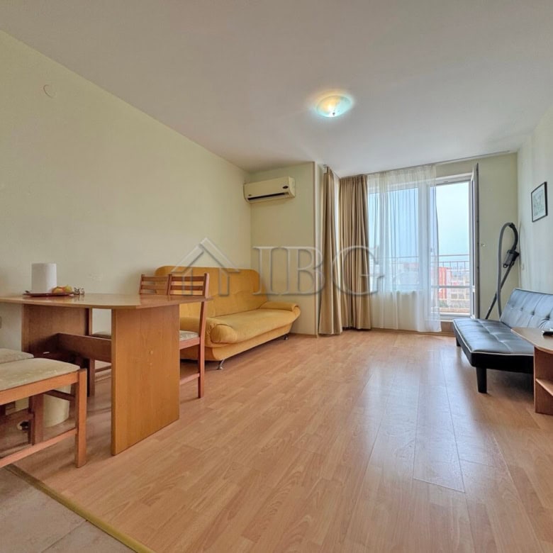 Bright 1-bedroom apartment with pool view in Nessebar Fort Club, Sunny Beach. Modern living space wi.