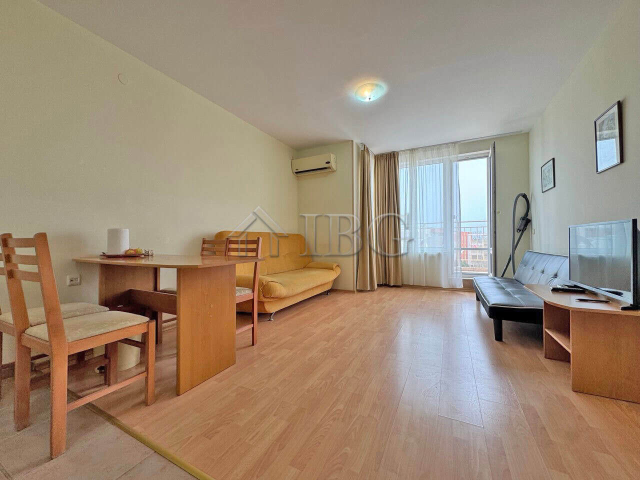 Bright 1-bedroom apartment with pool view in Nessebar Fort Club, Sunny Beach. Modern living space wi.