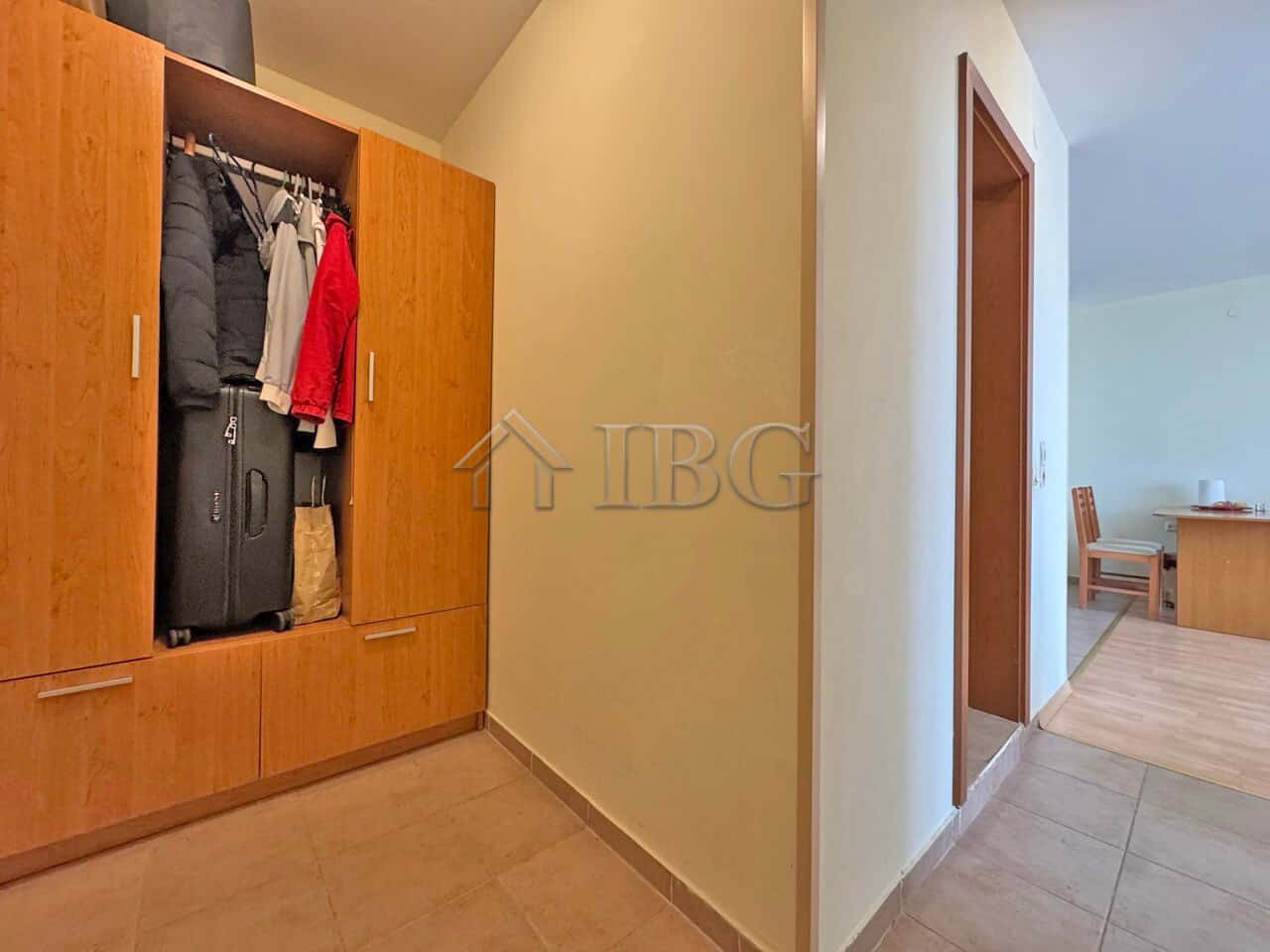 Apartment with pool view and wardrobe in Nessebar Fort Club, Sunny Beach.