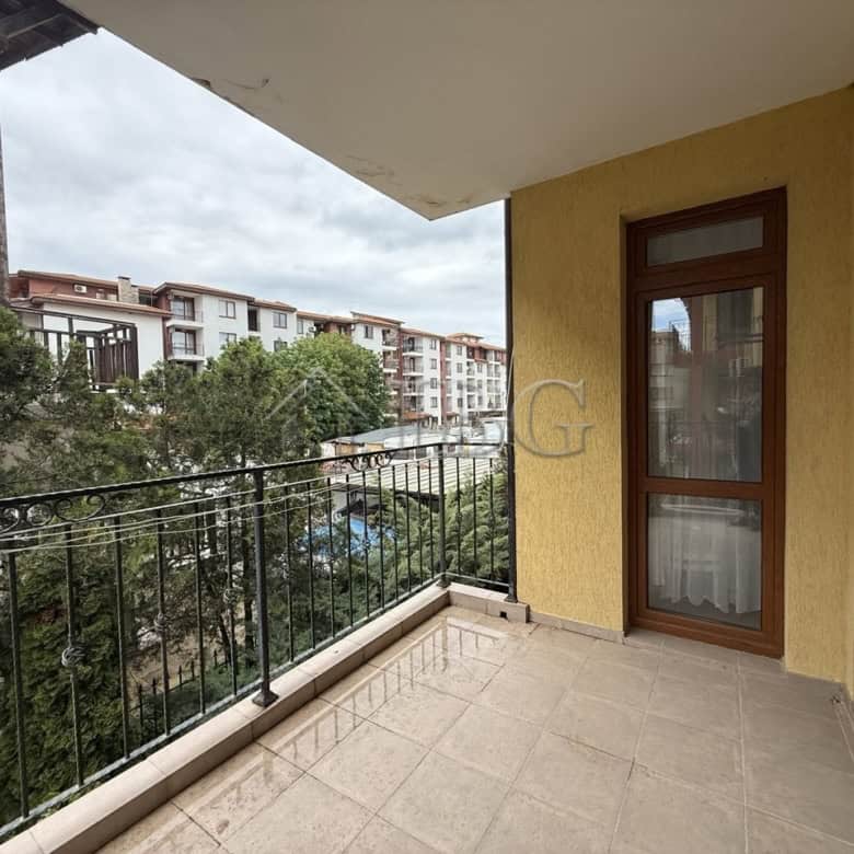 Balcony view of a one-bedroom apartment in Tili Complex, Aurelia District, Nessebar.