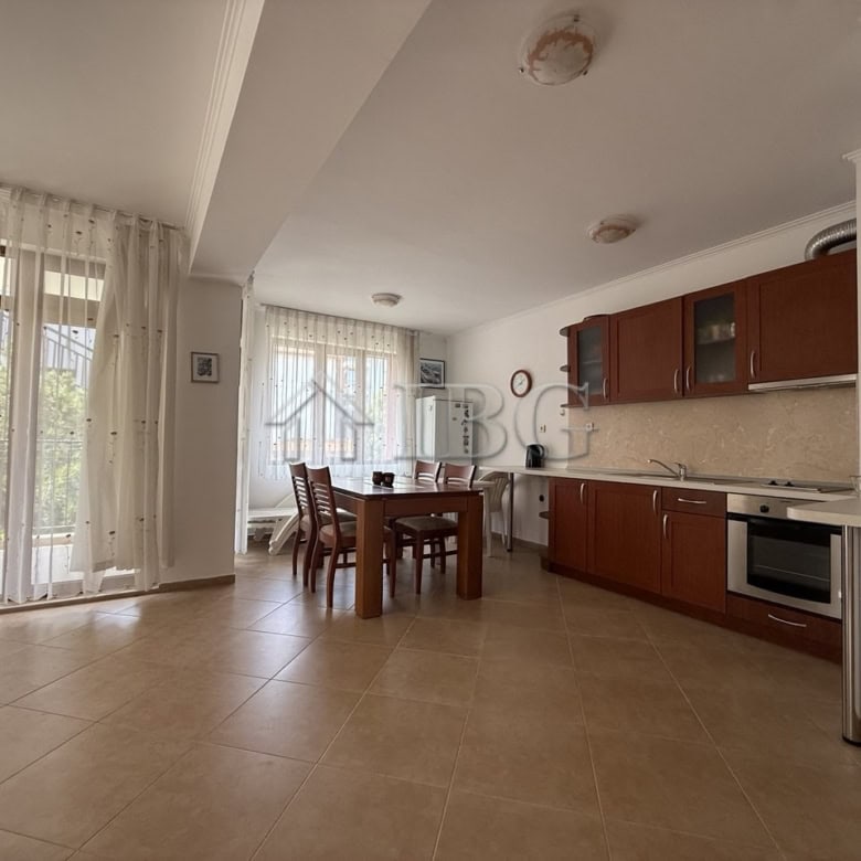Bright and airy one-bedroom apartment in Tili Complex, Aurelia District, Nessebar. Modern kitchen an.