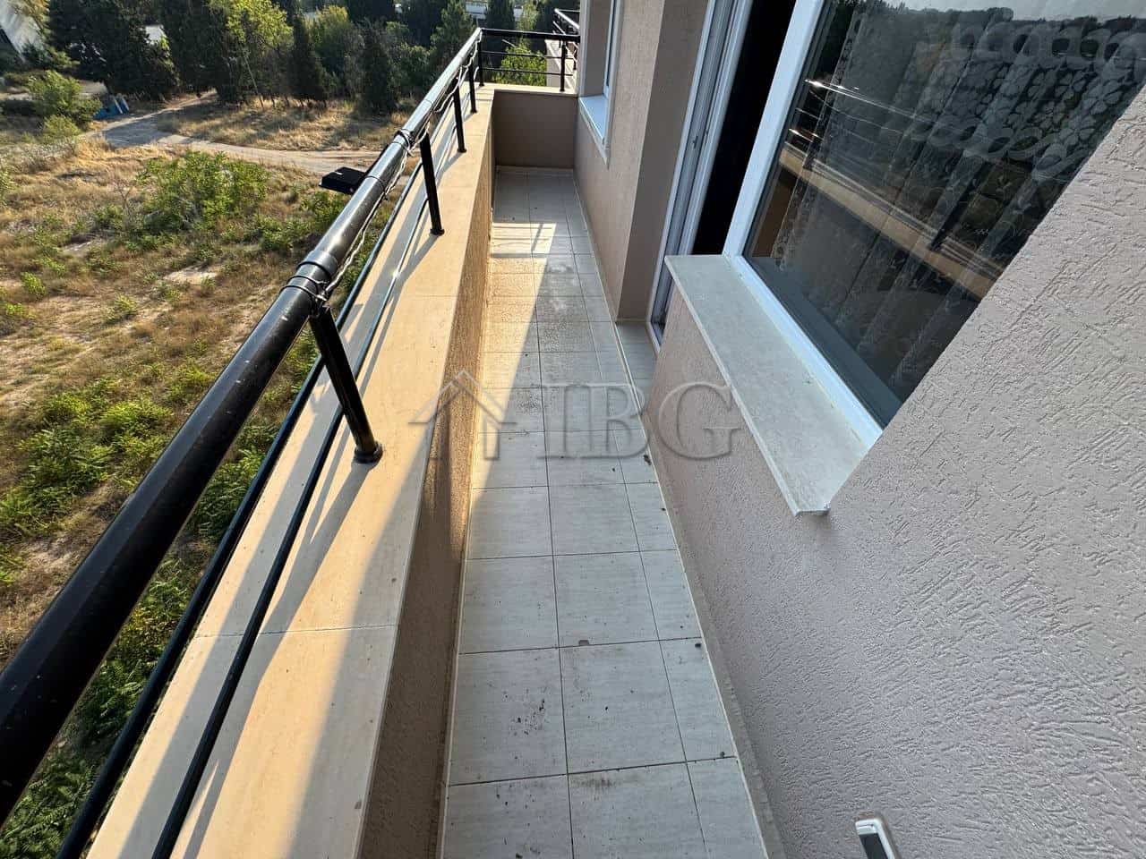 Balcony of a maisonette apartment in Sunny Beach with scenic views and outdoor space.