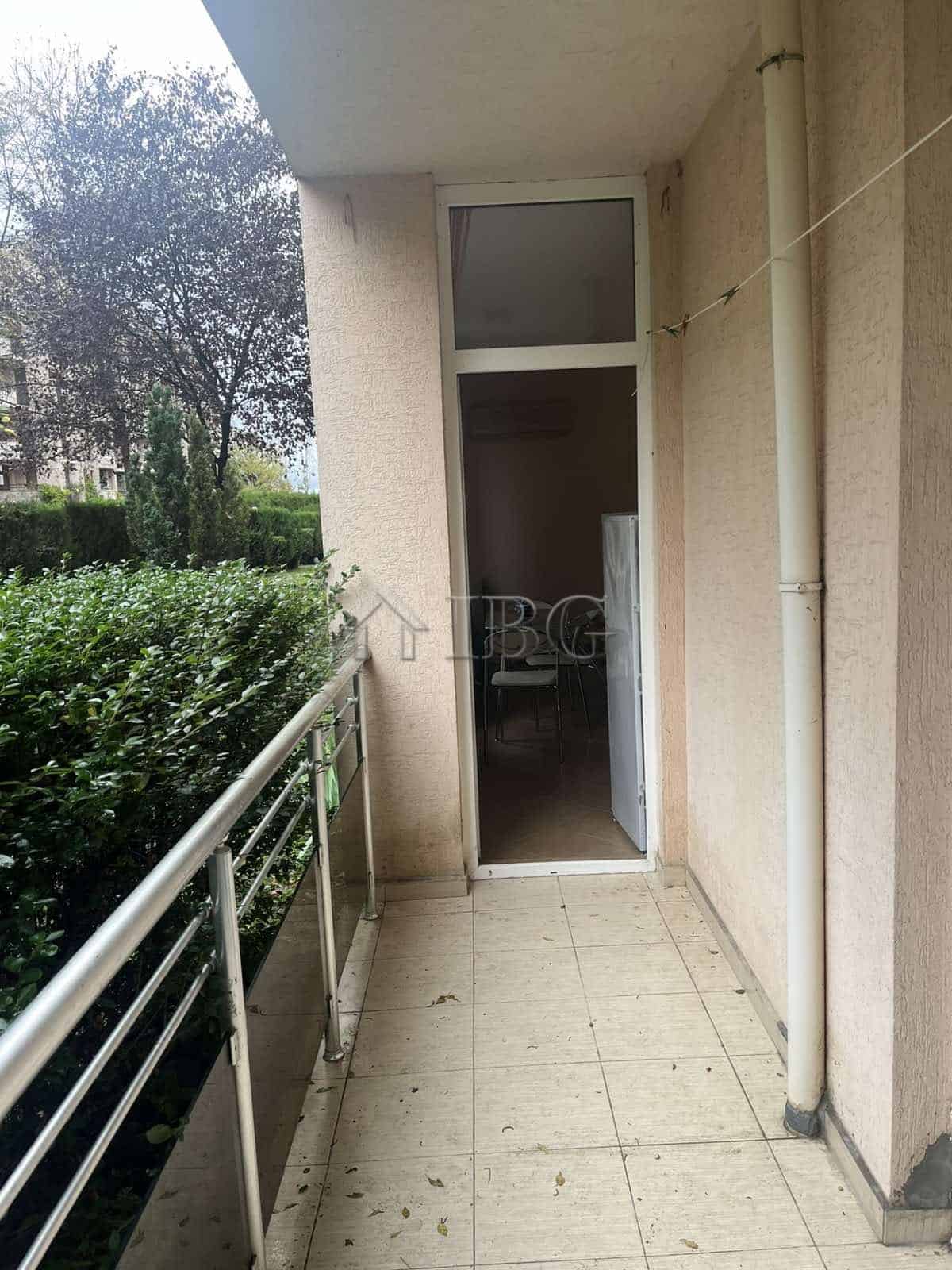 Balcony view of a 1-bedroom apartment in Balkan Breeze 2, Sunny Beach, showcasing outdoor space and.