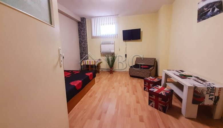 Comfortable 1-bedroom apartment in Drujba 2, Ruse city, featuring a living area, small dining space,.