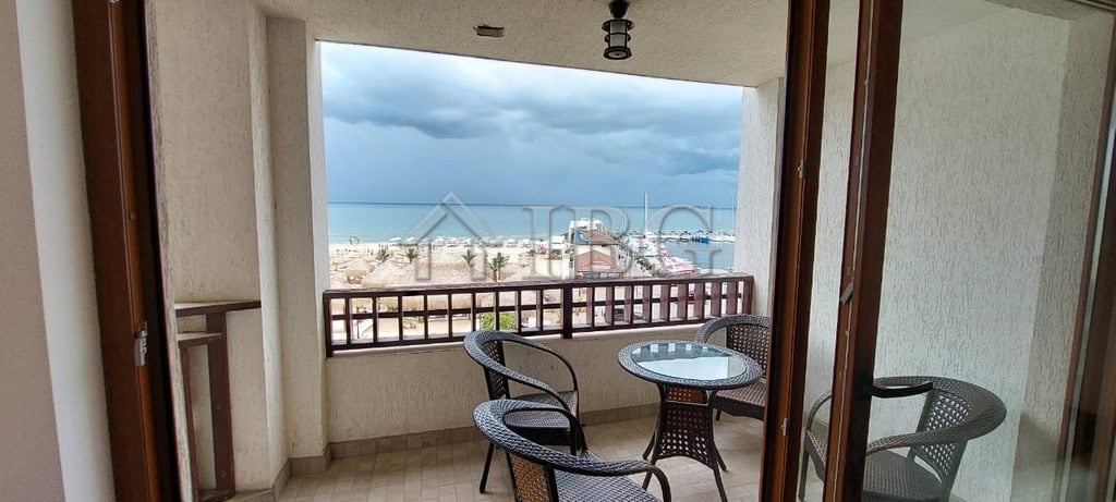 Beautiful balcony with sea and marina views in Sveti Vlas, Bulgaria. Perfect for relaxing and enjoyi.