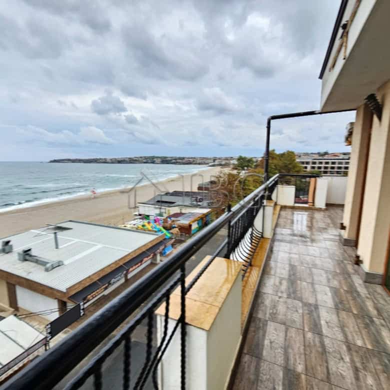 Sea view apartment with balcony overlooking the beach in Sozopol. Modern 2-bedroom, 2-bathroom prope.