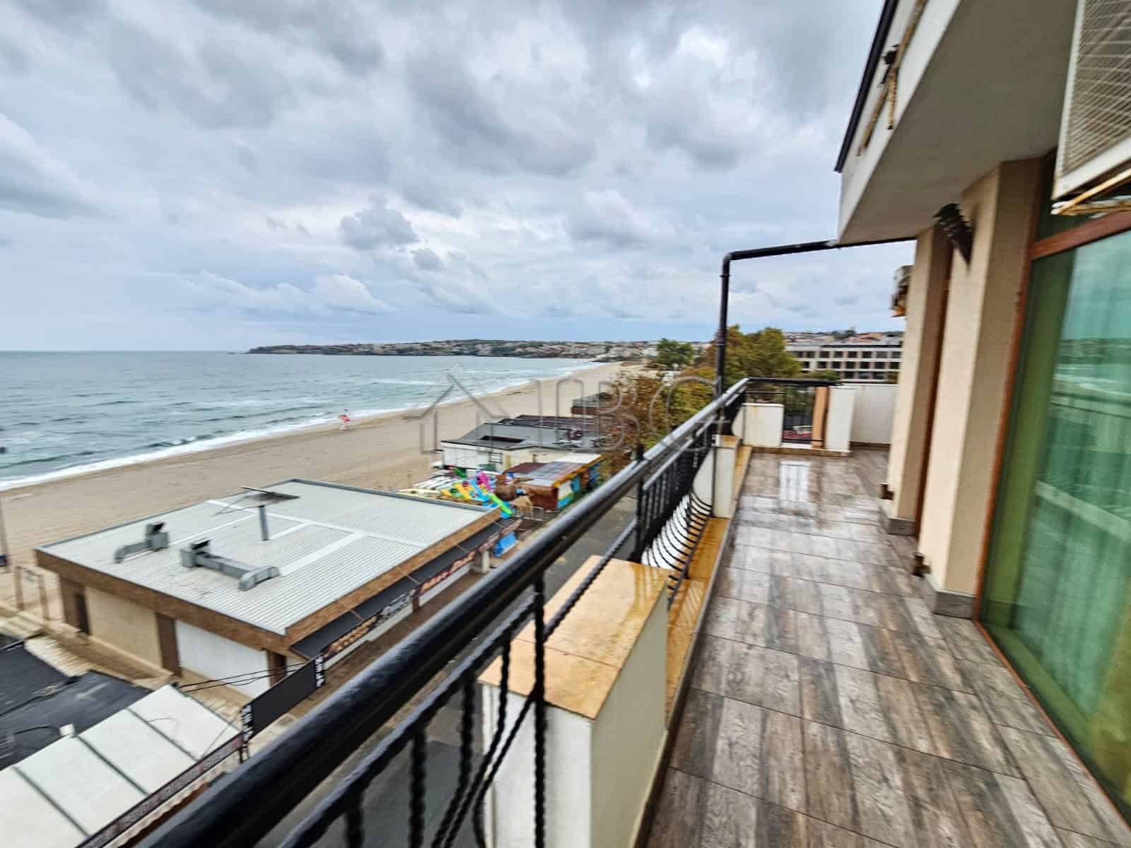 Sea view apartment with balcony overlooking the beach in Sozopol. Modern 2-bedroom, 2-bathroom prope.