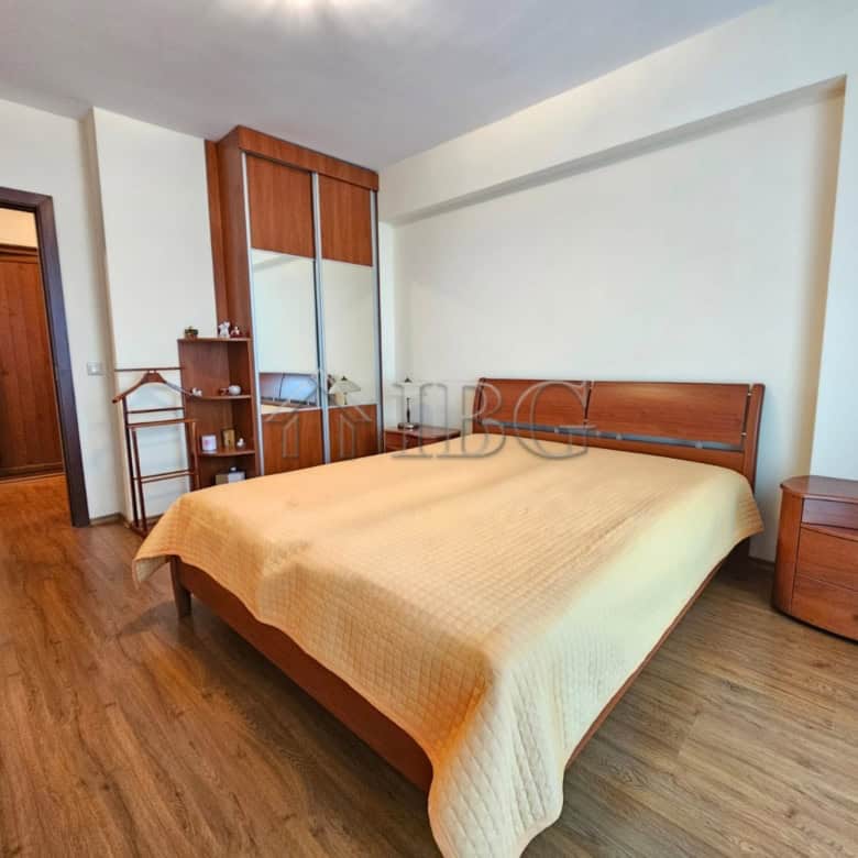 Bright bedroom with sea views, modern furniture, and wooden flooring in Sozopol. Perfect for a relax.