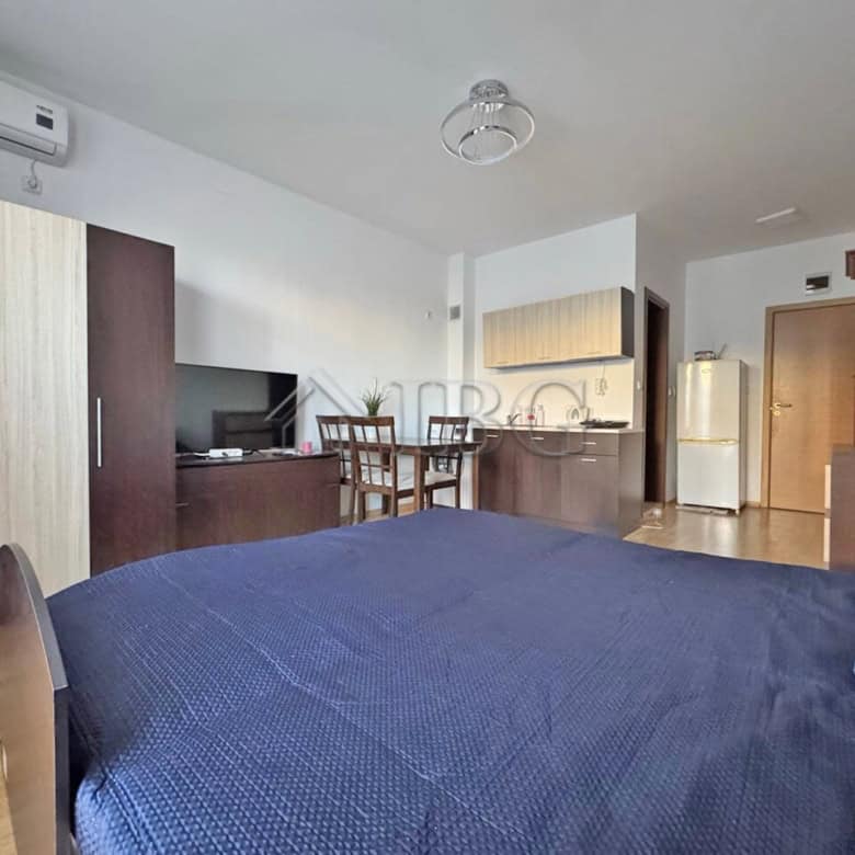Bright studio for sale close to Sunny Beach, featuring a comfortable sleeping area and modern amenit.