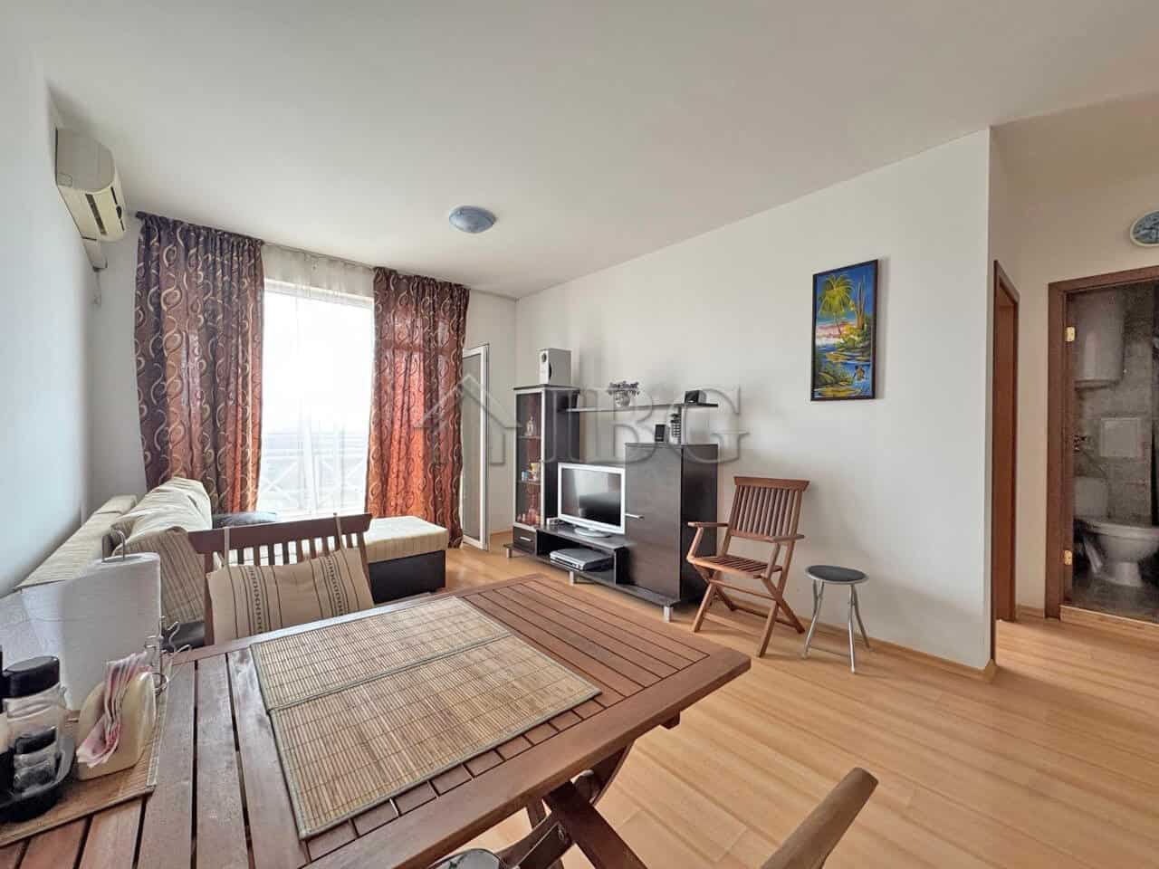 Bright 1-bedroom apartment with panoramic sea views in Sunny Beach, perfect for relaxing holidays.