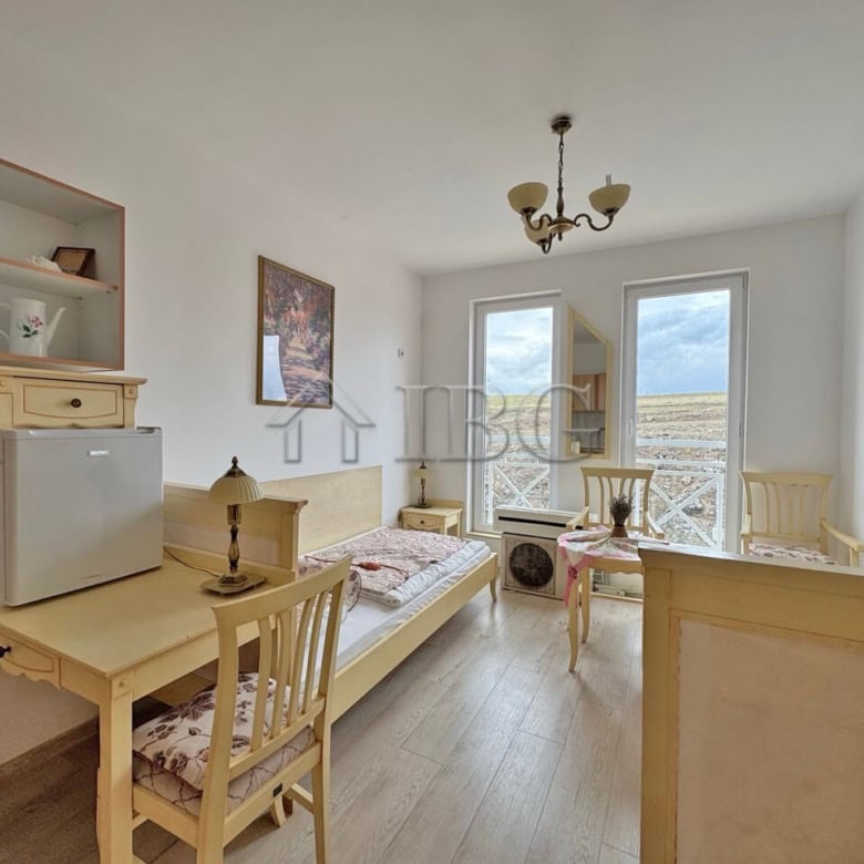 Furnished studio apartment without balcony in Sunny Beach, perfect for a comfortable stay. Bright in.