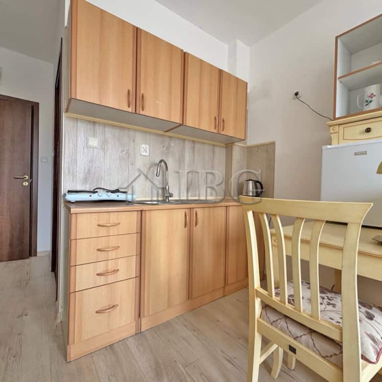 Furnished studio apartment without balcony in Sunny Beach, perfect for a comfortable stay.