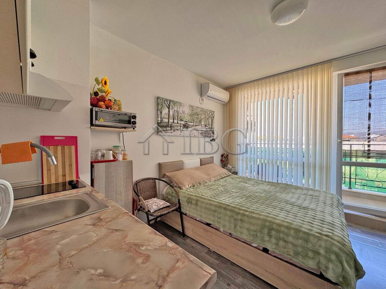 Furnished studio with balcony in Topoli Complex, Sunny Beach, Bulgaria.