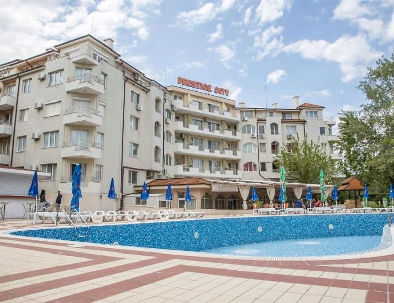 Bright 1-bedroom apartment with pool view in Prestige City, just 300m from the sea. Perfect for rela.