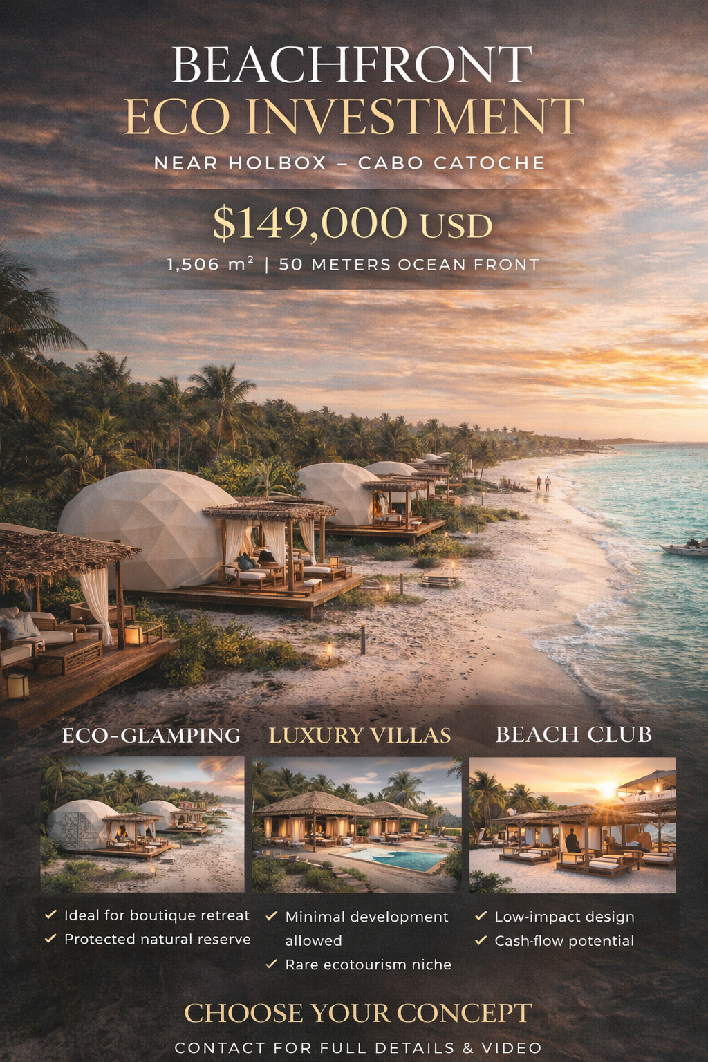 Beachfront-eco-investment-options-near-Holbox